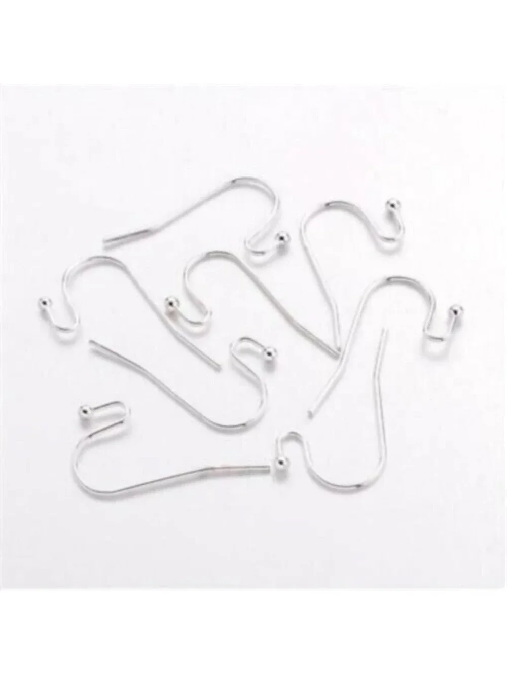 925 Sterling Silver Plated Minimalist Open Loop Earring Hooks Findings 20 pcs